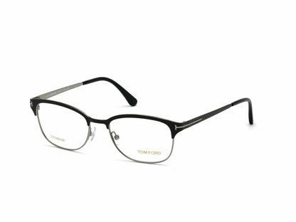 Tom Ford FT5381 Geometric Eyeglasses 005-005 - Black, Light Ruthenium