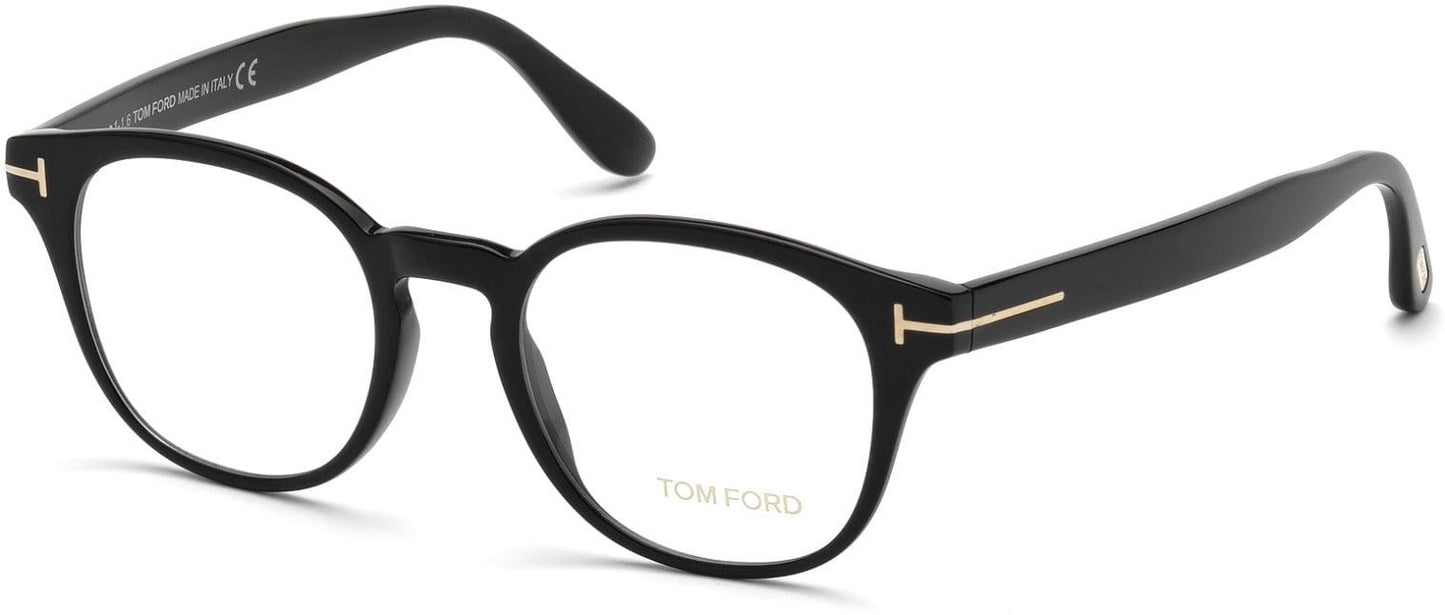 Tom Ford FT5400-F Round Eyeglasses 001-001 - Shiny Black