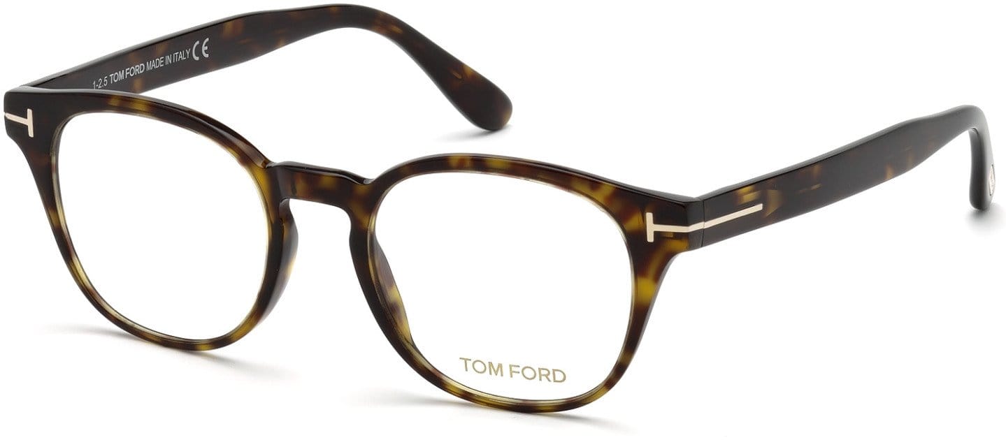 Tom Ford FT5400-F Round Eyeglasses 052-052 - Dark Havana