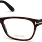 Tom Ford FT5405 Geometric Eyeglasses 052-052 - Shiny Classic Dark Havana, Shiny Rose Gold "t" Logo