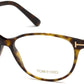 Tom Ford FT5421 Cat Eyeglasses 052-052 - Shiny Classic Dark Havana, Rose Gold Metal "t" Logo