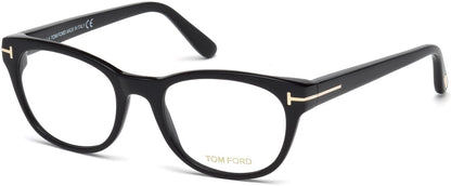 Tom Ford FT5433-F Geometric Eyeglasses 001-001 - Shiny Black