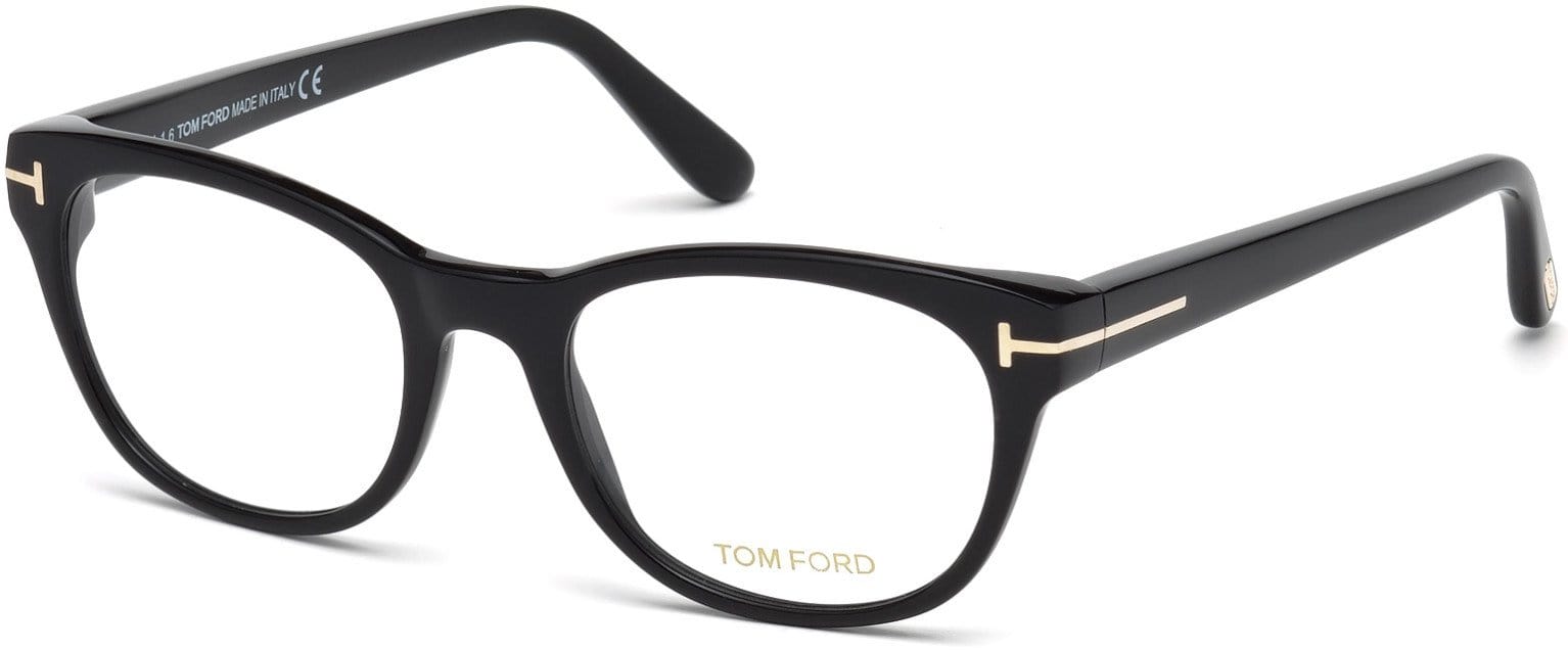 Tom Ford FT5433 Geometric Eyeglasses 001-001 - Shiny Black