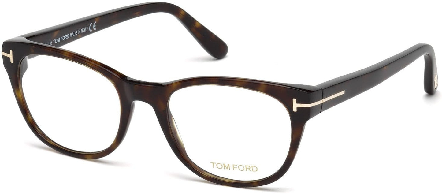 Tom Ford FT5433 Geometric Eyeglasses 052-052 - Shiny Dark Havana