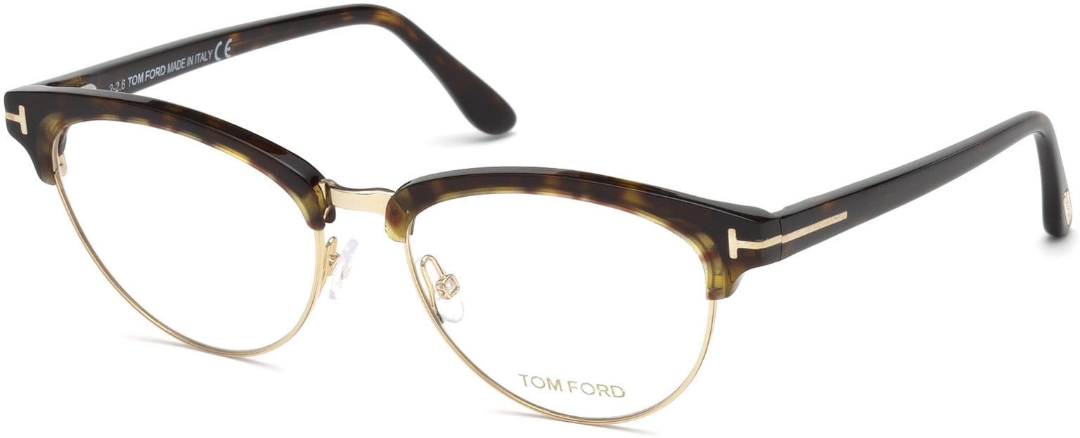 Tom Ford FT5471 Geometric Eyeglasses 052-052 - Dark Havana