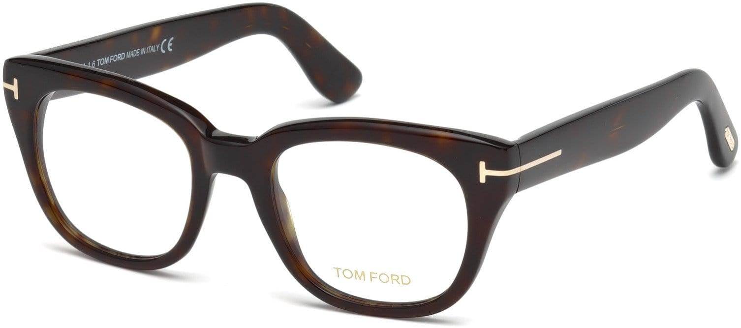 Tom Ford FT5473 Geometric Eyeglasses 052-052 - Dark Havana