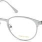 Tom Ford FT5482 Round Eyeglasses 018-018 - Shiny Rhodium, Shiny Dark Grey Temple Detail