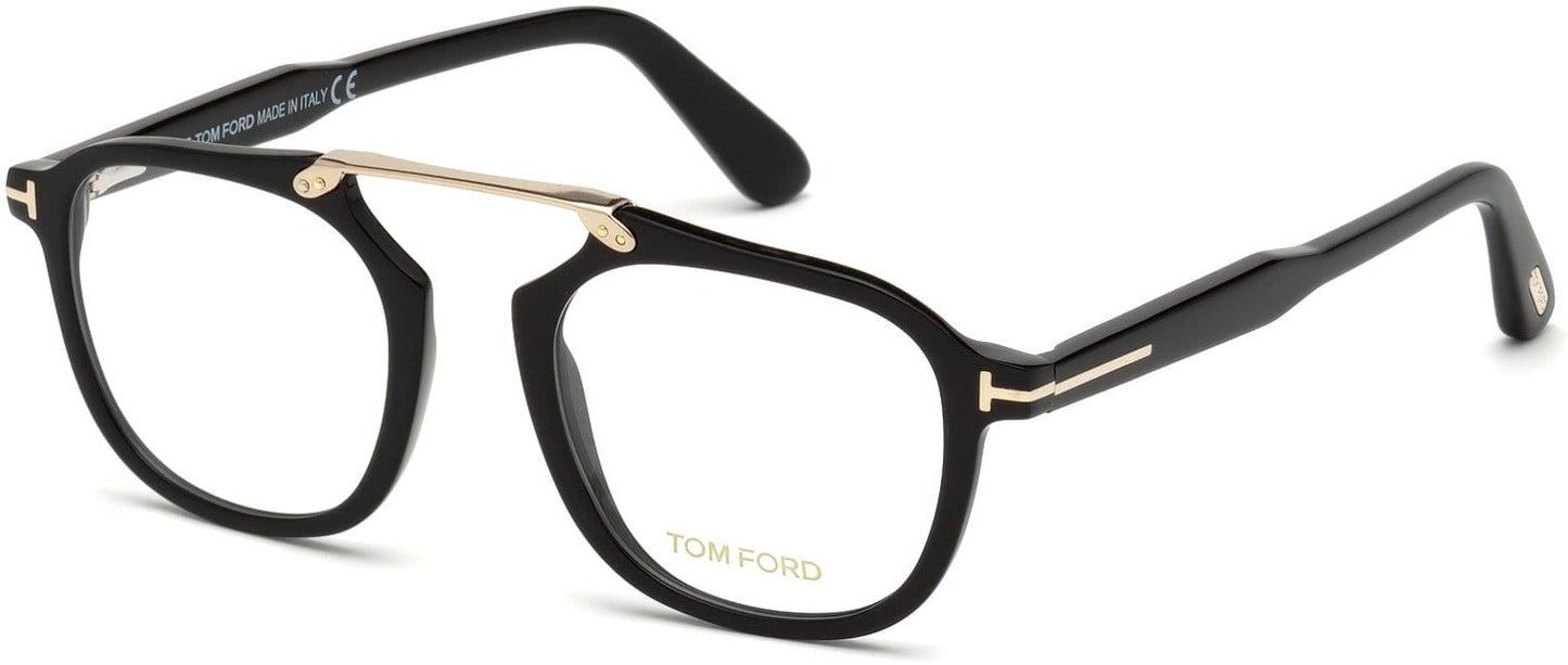 Tom Ford FT5495 Geometric Eyeglasses 001-001 - Shiny Black