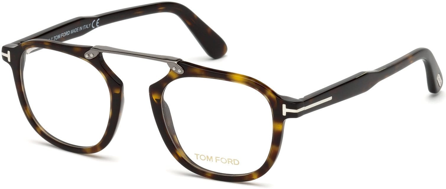 Tom Ford FT5495 Geometric Eyeglasses 052-052 - Dark Havana