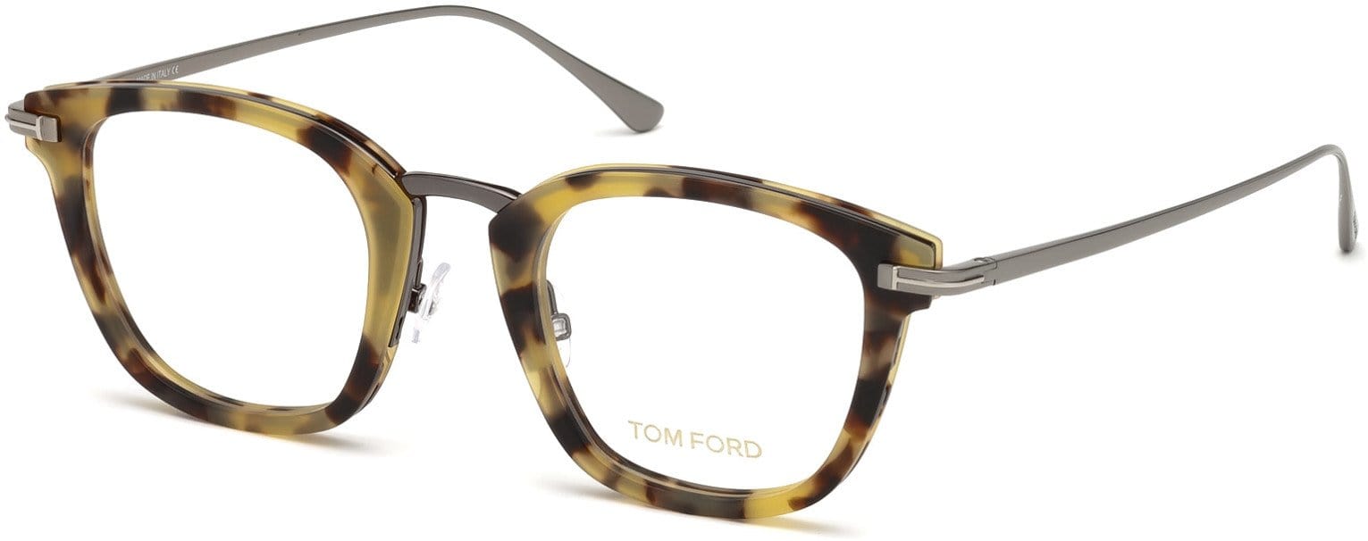 Tom Ford FT5496 Geometric Eyeglasses 056-056 - Havana/other