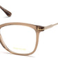 Tom Ford FT5510 Cat Eyeglasses 045-045 - Shiny Transparent Brown Front, Shiny Rose Gold Temples
