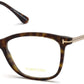 Tom Ford FT5510 Cat Eyeglasses 052-052 - Shiny Classic Dark Havana Front, Shiny Rose Gold Temples