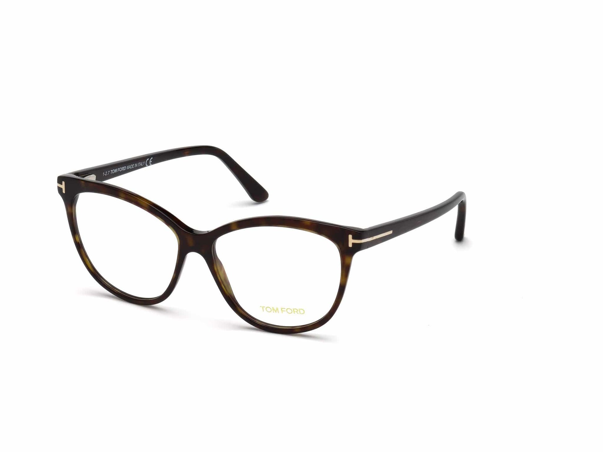 Tom Ford FT5511 Butterfly Eyeglasses 052-052 - Shiny Classic Dark Havana