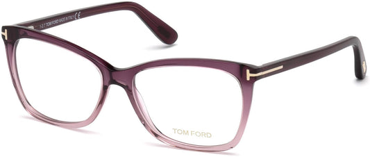Tom Ford FT5514 Cat Eyeglasses 083-083 - Grad. Transp. Dark-To-Light Violet Front, Transp.  Dark Violet Temples