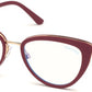 Tom Ford FT5580-B Cat Eyeglasses 081-081 - Shiny Fuchsia, Shiny Rose Gold / Blue Block Lenses