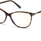 Tom Ford FT5616-B Square Eyeglasses 052-052 - Shiny Classic Dk. Havana W. Shiny Rose Gold Details/ Blue Block Lenses