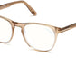 Tom Ford FT5625-B Square Eyeglasses 045-045 - Shiny Rose Champagne/ Blue Block Lenses