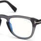 Tom Ford FT5660-B Round Eyeglasses 020-020 - Shiny Transparent Grey/ Blue Block Lenses