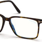 Tom Ford FT5696-F-B Rectangular Eyeglasses 052-052 - Dark Havana