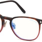 Tom Ford FT5700-B Round Eyeglasses 054-054 - Shiny Burgundy / Blue Block Lenses