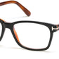 Tom Ford FT5713-B Rectangular Eyeglasses 005-005 - Matte Black/ Blue Block Lenses
