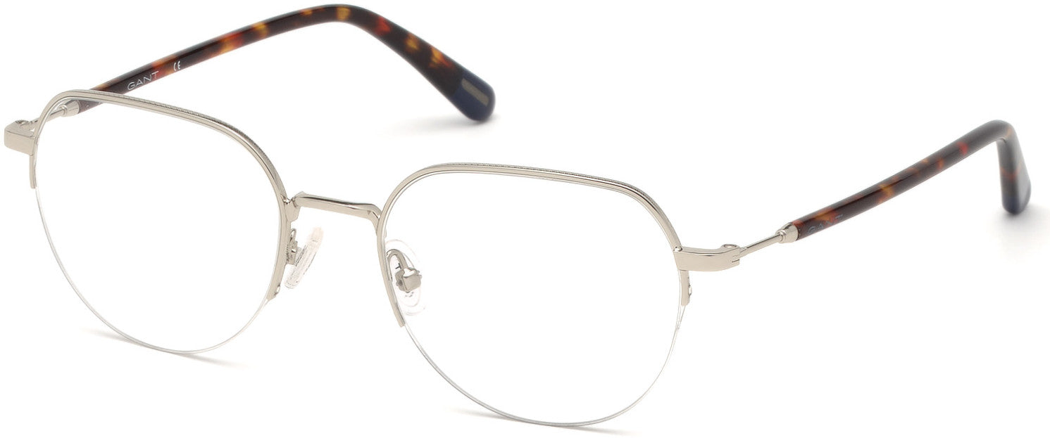 Gant GA3195 Geometric Eyeglasses 010-010 - Shiny Light Nickeltin