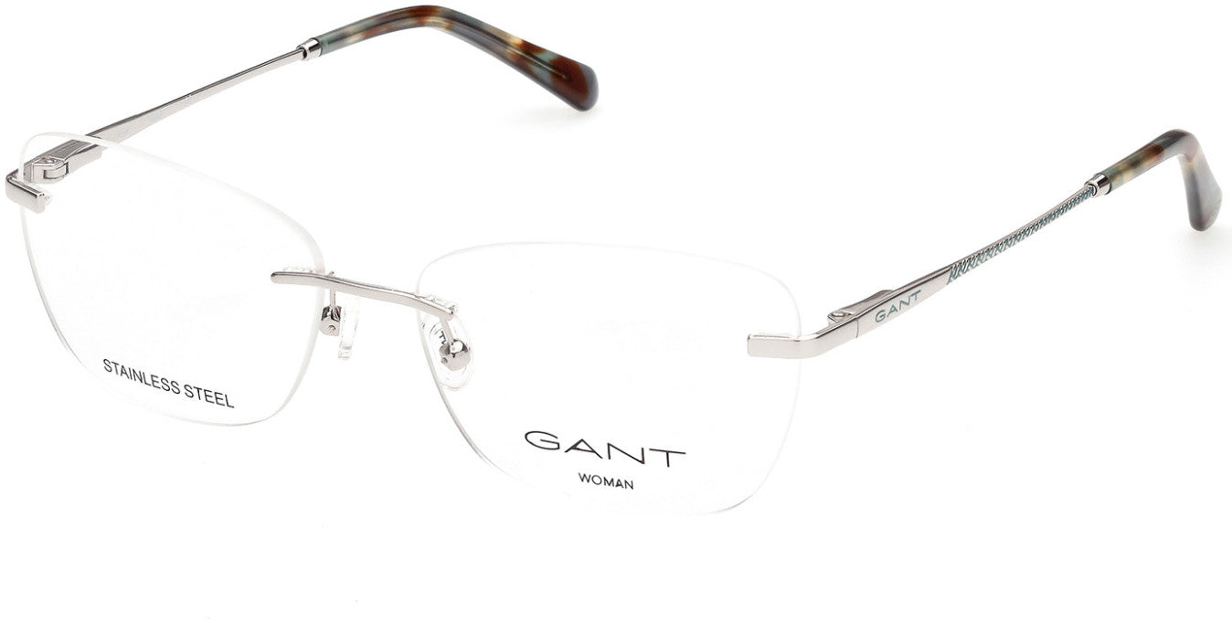 Gant GA4098 Butterfly Eyeglasses 010-010 - Shiny Light Nickeltin