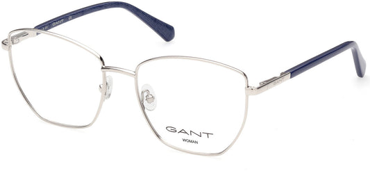 Gant GA4111 Geometric Eyeglasses 010-010 - Shiny Light Nickeltin