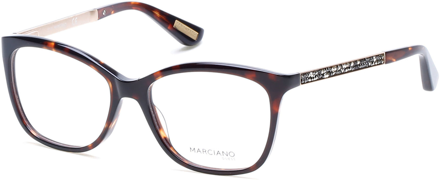 Guess By Marciano GM0281 Square Eyeglasses 052-052 - Dark Havana