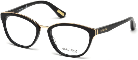Guess By Marciano GM0302 Geometric Eyeglasses 001-001 - Shiny Black