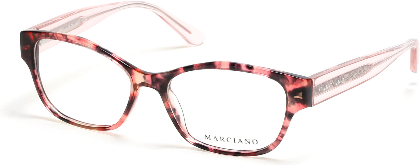 Guess By Marciano GM0340 Geometric Eyeglasses 054-054 - Red Havana