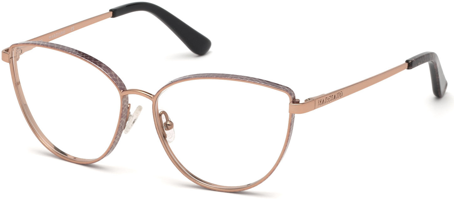 Guess By Marciano GM0345 Cat Eyeglasses 028-028 - Shiny Rose Gold