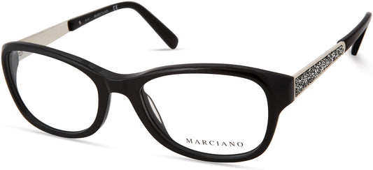 Guess By Marciano GM0355 Rectangular Eyeglasses 001-001 - Shiny Black