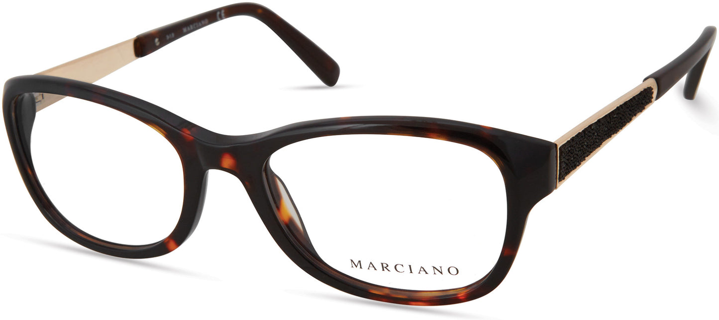 Guess By Marciano GM0355 Rectangular Eyeglasses 052-052 - Dark Havana