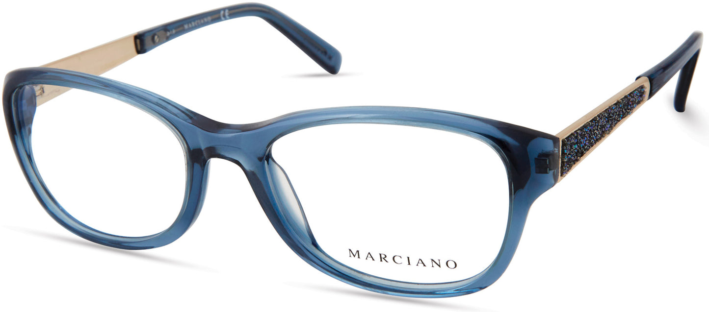 Guess By Marciano GM0355 Rectangular Eyeglasses 087-087 - Shiny Turquoise