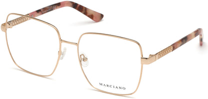 Guess By Marciano GM0359 Square Eyeglasses 028-028 - Shiny Rose Gold
