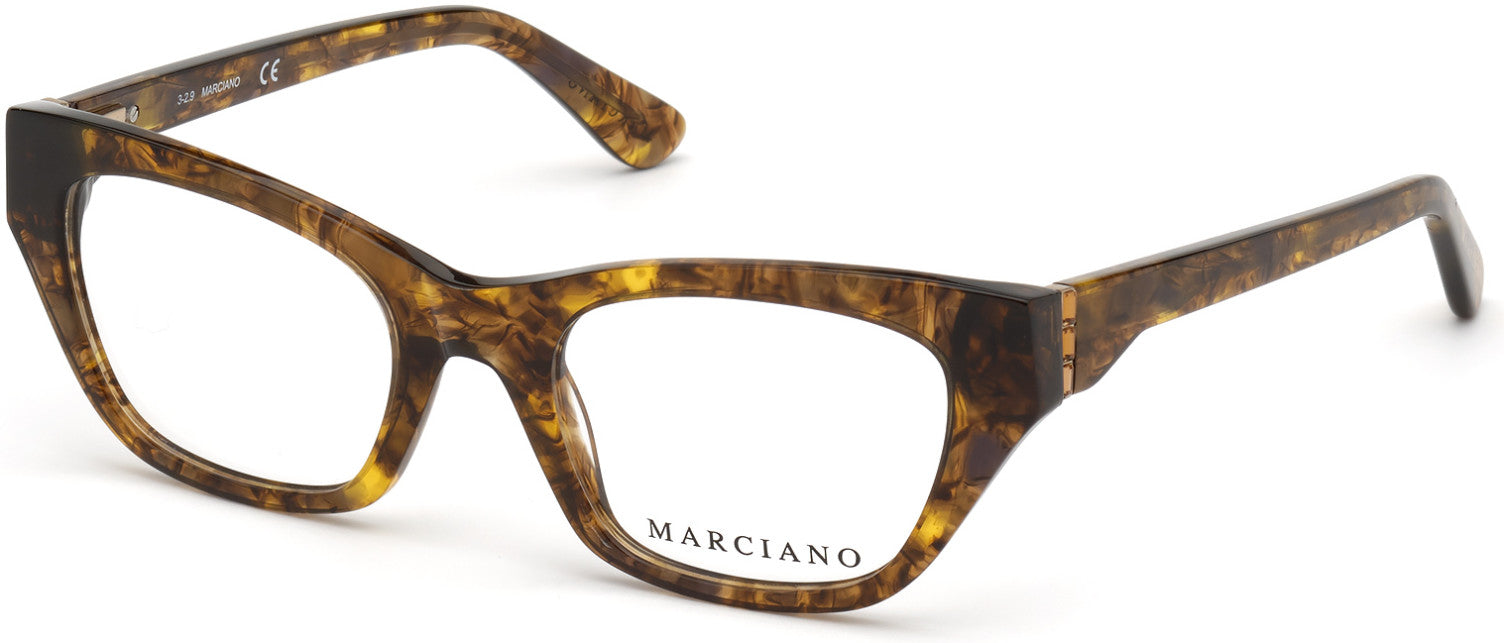 Guess By Marciano GM0361-S Rectangular Eyeglasses 050-050 - Dark Brown