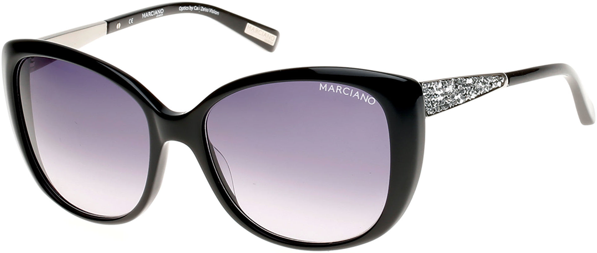 Guess By Marciano GM0722 Cat Sunglasses C38-C38 - Black/smoke Gradient Lens