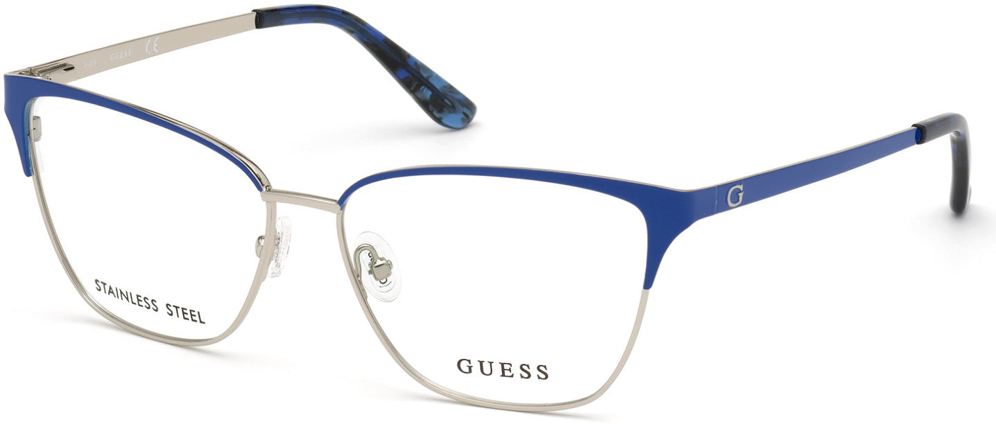 Guess GU2795 Square Eyeglasses 090-090 - Shiny Blue