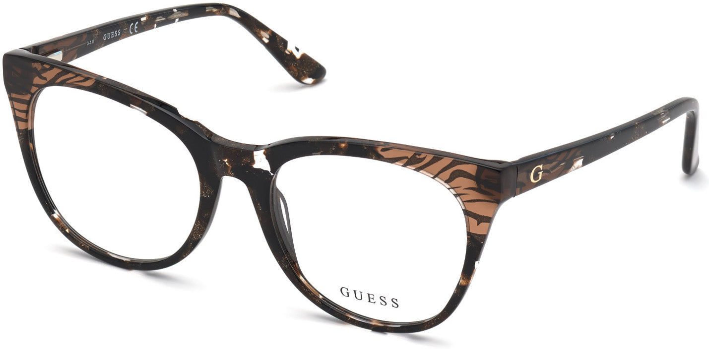 Guess GU2819 Round Eyeglasses 050-050 - Dark Brown