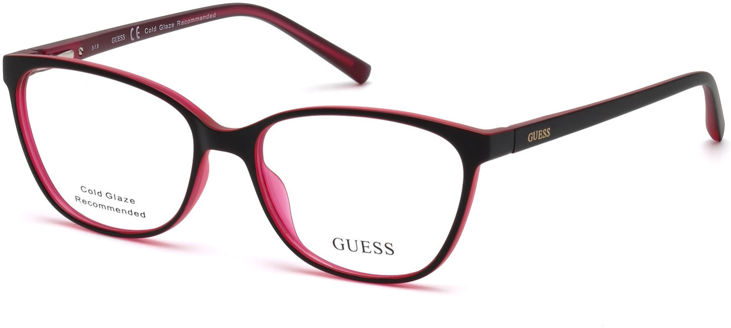 Guess GU3008 Cat Eyeglasses 002-002 - Matte Black