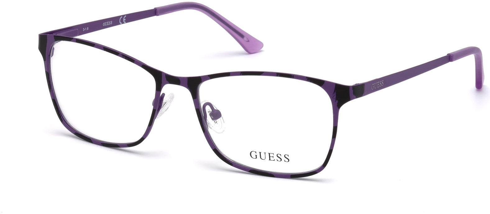 Guess GU3012 Geometric Eyeglasses 082-082 - Matte Violet