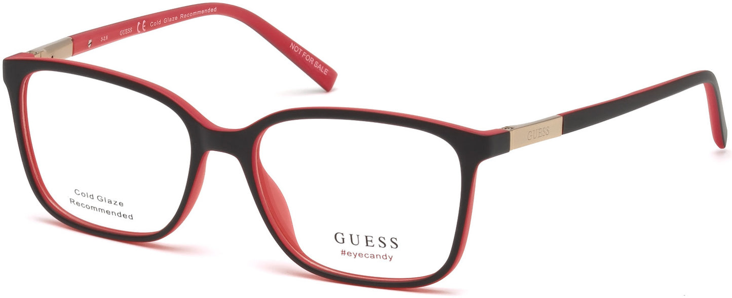Guess GU3016 Square Eyeglasses 050-050 - Dark Brown/other