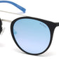 Guess GU3021 Round Sunglasses 05X-05X - Black/other / Blu Mirror