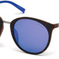 Guess GU3022 Round Sunglasses 52X-52X - Dark Havana / Blu Mirror