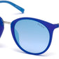 Guess GU3022 Round Sunglasses 91X-91X - Matte Blue / Blu Mirror