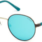 Guess GU3027 Round Sunglasses 49C-49C - Matte Dark Brown / Smoke Mirror