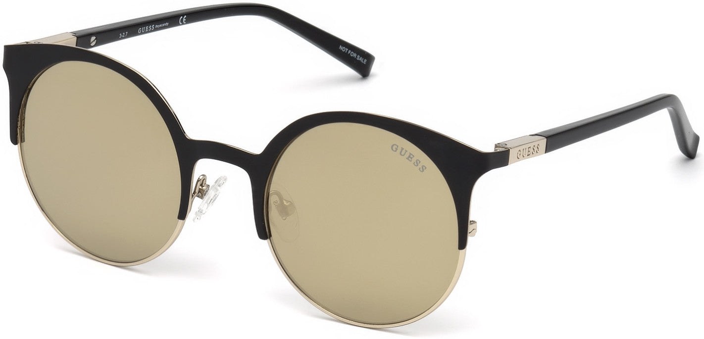 Guess GU3036 Cat Sunglasses 02G-02G - Matte Black / Brown Mirror