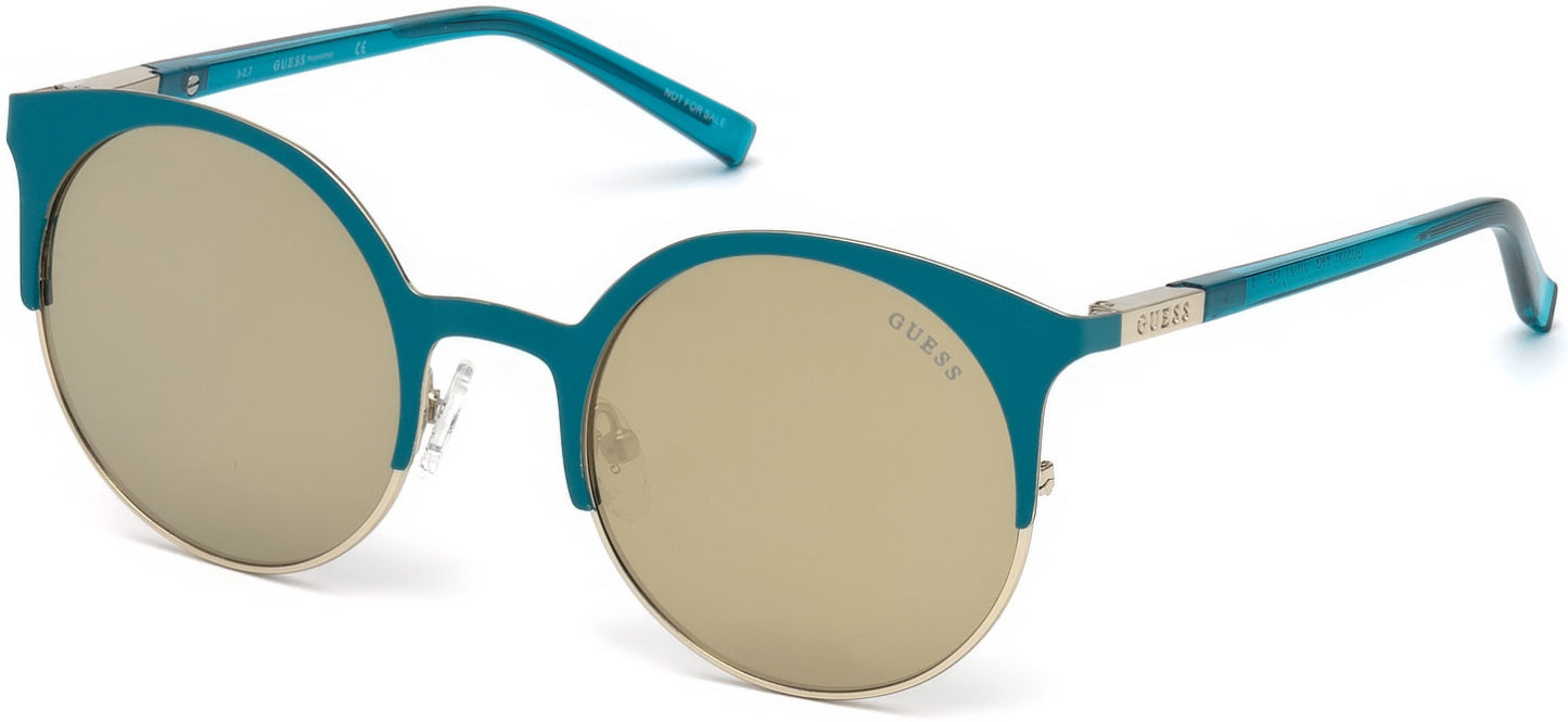 Guess GU3036 Cat Sunglasses 89G-89G - Turquoise/other / Brown Mirror