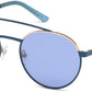 Guess GU3047 Round Sunglasses 84X-84X - Shiny Light Blue / Blue Mirror Lenses